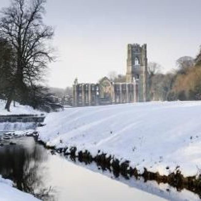 Fountains Abbey Snow Winter 637519